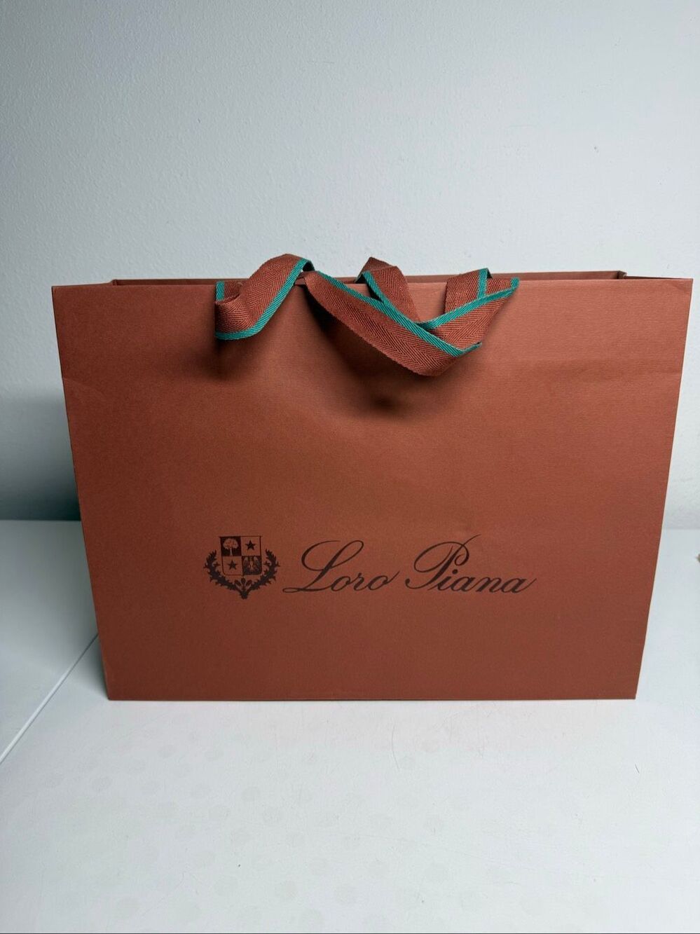 Loro Piana Brown Shopping Gift Bag 17.5 X 10.5 Inch Designer Packaging